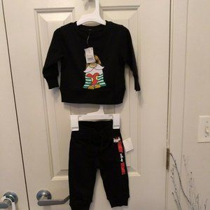 Well-Worn 6-9 Months Gnome "Hanging With My Gnomes" Black SWEAT SUIT